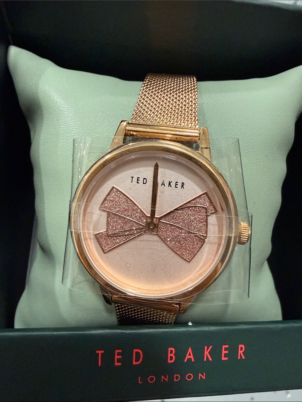 Ted Baker Rose Gold Mesh Bracelet Watch with Accent Details